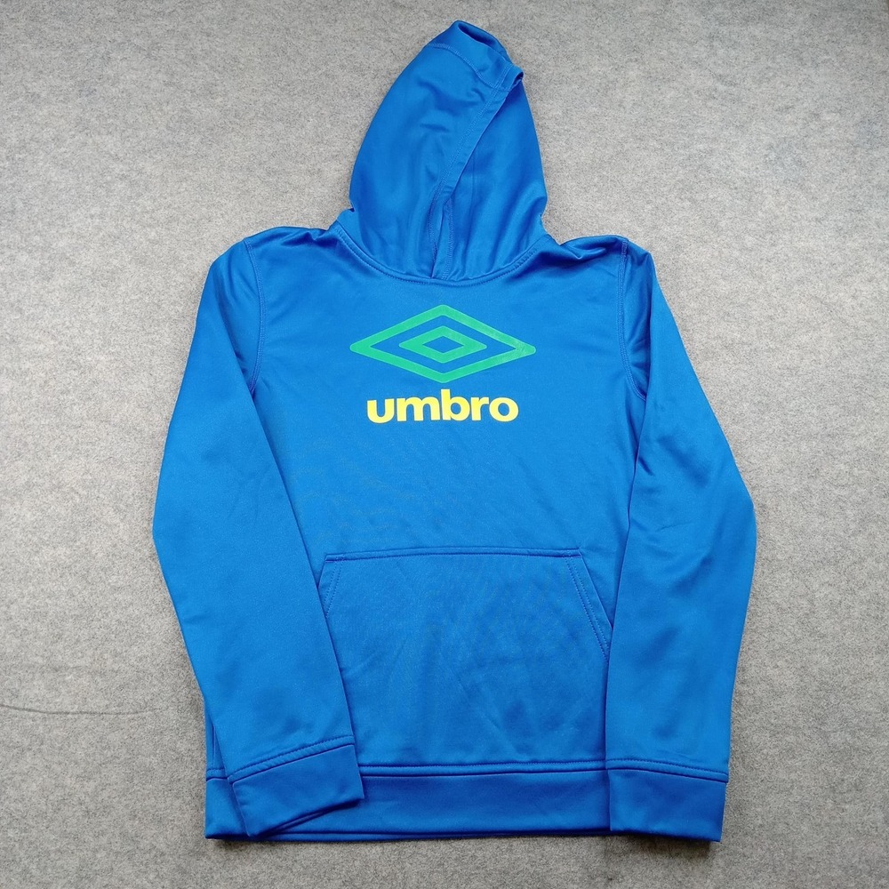 Umbro Hoodie Youth XL 16-18 Blue Fleece Pullover Soccer Logo Kangaroo Pocket
